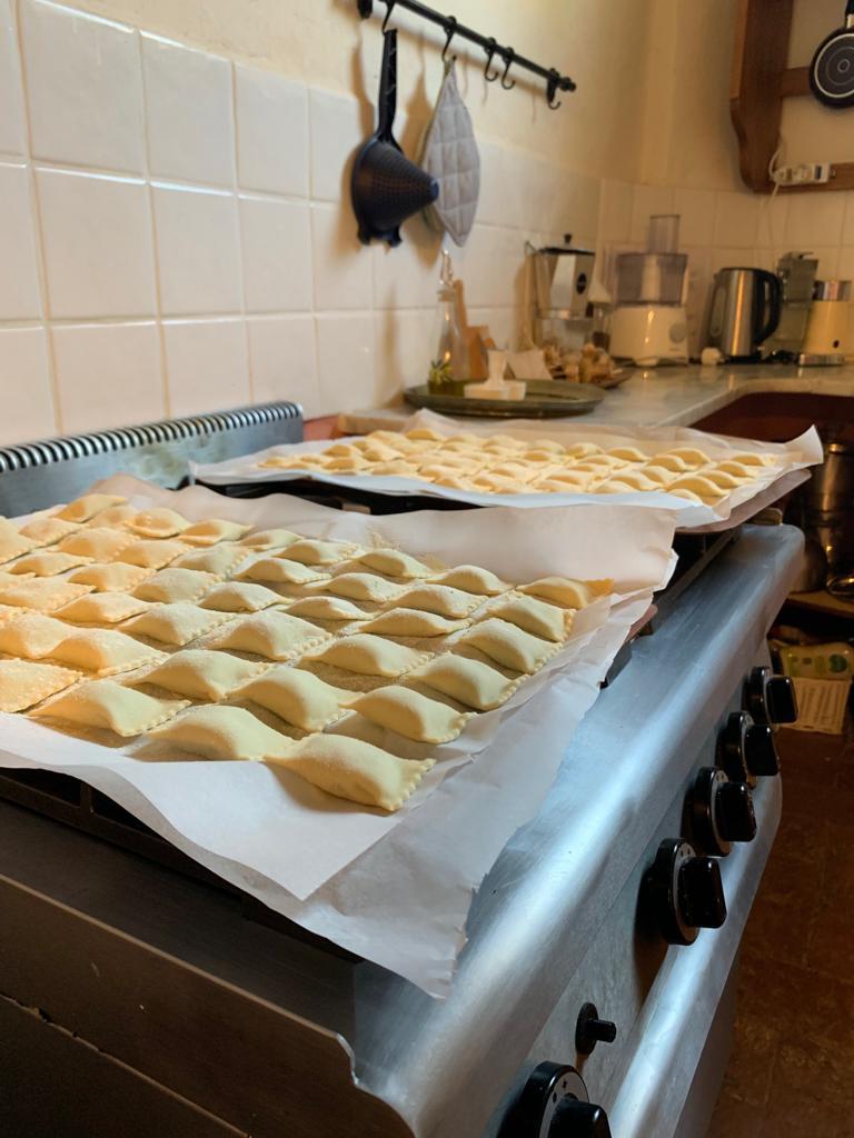 Ravioli on stove